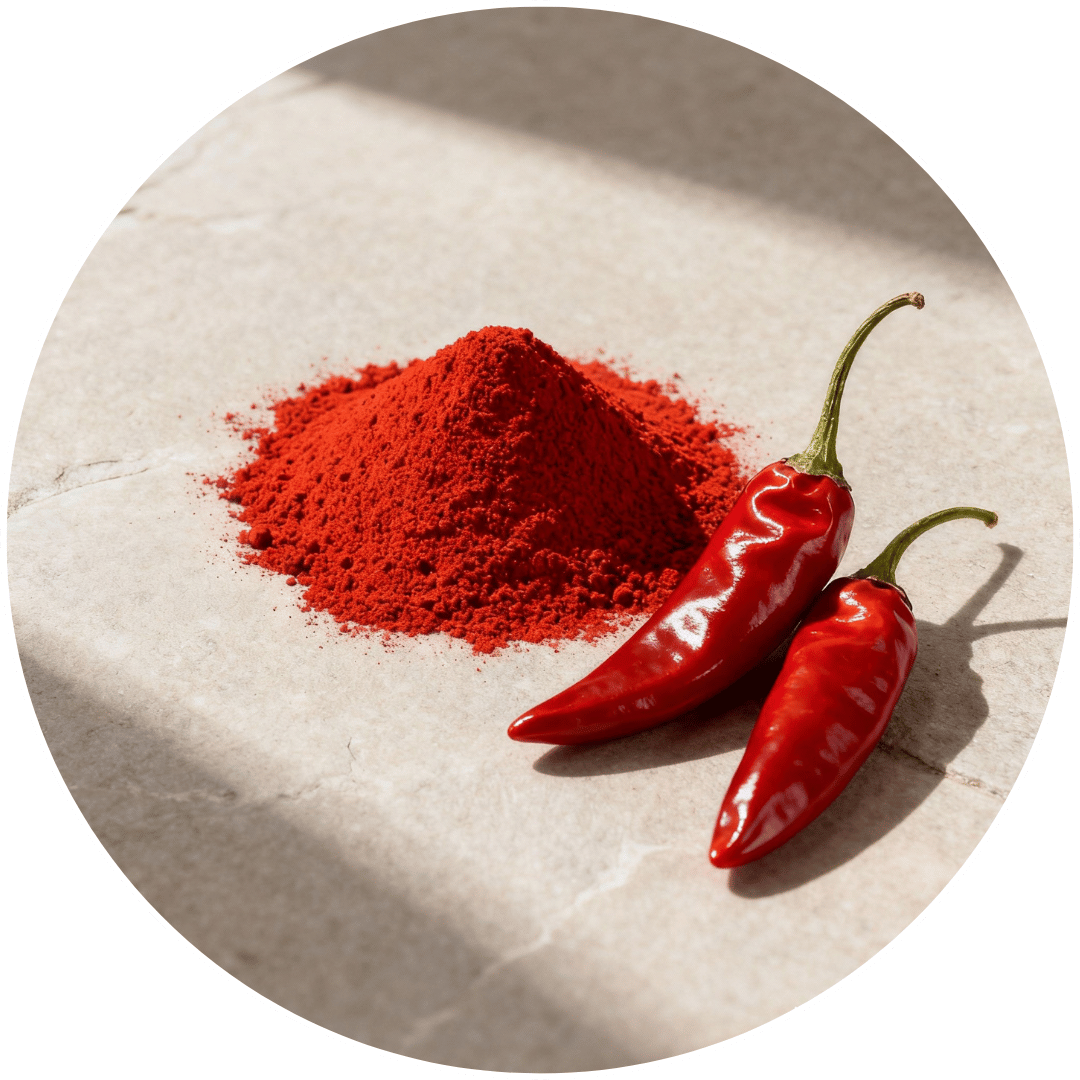 Piment de Cayenne Capsicum annuum, ingrédient naturel intégré à la formule Glucavit