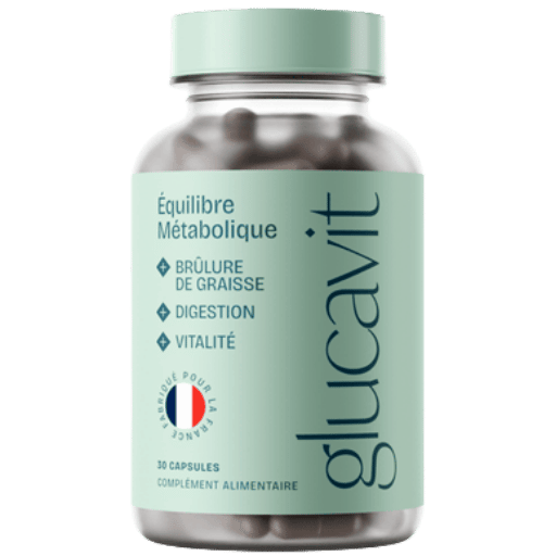 Flacon de Glucavit, complément alimentaire en gélules à base d’ingrédients naturels
